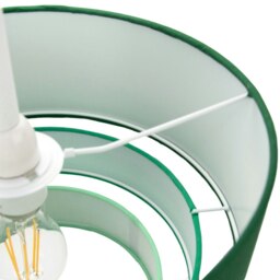 Rackhams Contemporary Round Triple Tier Forest Green Cotton Fabric Pendant Light Shade - thumbnail 3