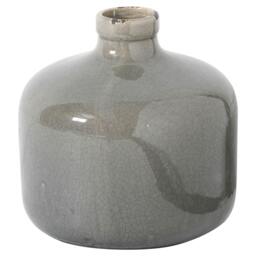 Rackhams Glazed Vase - Grey - One Size - Grey - 100% Mixed - thumbnail 1