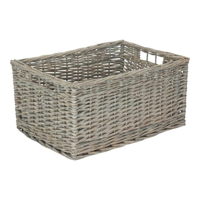 Rackhams Grey Wash Unlined Willow Storage Baskets - Extra Large - wicker - Grey - image 1
