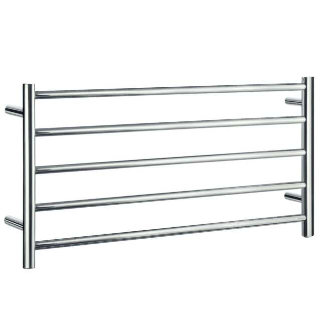 Rackhams Polished Stainless Steel Wide Electric Heated Towel Warmer (W)1000mm x (H)480mm Wall Mounted Bathroom Clothes Hanger