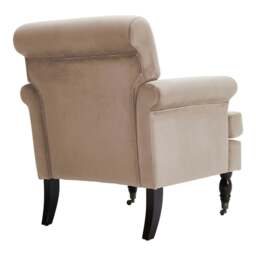 Rackhams Contemporary Velvet upholstered Armchair with Casters - Grey - thumbnail 5