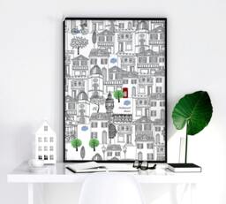 Rackhams Wall art London - Set of 2 framed travel posters - A4 8.27 x 11.69 in / 21 x 29.7 cm - Satin Photo paper 280 gsm - Oak Frame - thumbnail 5