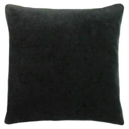 Rackhams Solo Velvet Square Cushion Cover - Black - One Size - Black - 100% Cotton - thumbnail 1