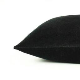 Rackhams Solo Velvet Square Cushion Cover - Black - One Size - Black - 100% Cotton - thumbnail 2