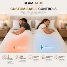 Rackhams Double Size Electric Blanket - Fitted Mattress Bed Cover - White Diamond Quilted - Settings for Feet and Body, Timer - thumbnail 4
