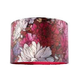 Rackhams Classic Red Lilac and Pink Chrysanthemum Japanese Style Lamp Shade - thumbnail 4
