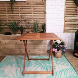 Rackhams Windermere Outdoor 4 Person Folding Square Wooden Table - thumbnail 4