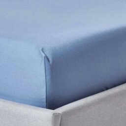 Rackhams Premium 1000 TC Egyptian Cotton Sateen Weave Fitted Sheet – 30 cm Deep - Air force blue - Single - thumbnail 1