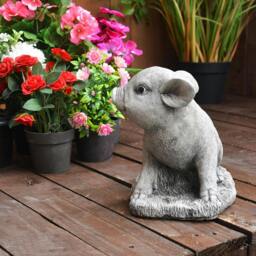 Rackhams Adorable Stone Cast Babe Pig Garden Ornament - thumbnail 3