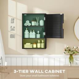 Rackhams Bathroom Cabinet, Wall Mounted Cabinet with Adjustable Shelves - Grey - thumbnail 5