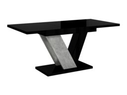 Rackhams Retro Container Store Extendable Dining Table for 6 People DUBAI Black Gloss Stone Effect - thumbnail 6