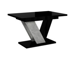 Rackhams Retro Container Store Extendable Dining Table for 6 People DUBAI Black Gloss Stone Effect - thumbnail 5
