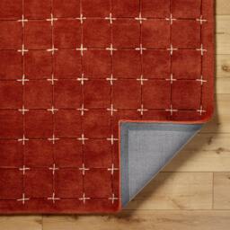Rackhams Brook-Hand Tufted Terracotta Beige Wool Modern Fringe Rug - 183 x 274 cm - thumbnail 4