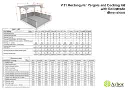 Rackhams Rectangular Pergola and Decking Kit With Balustrades V.11 - Rustic Brown - 2.4m x 4.8m - thumbnail 3