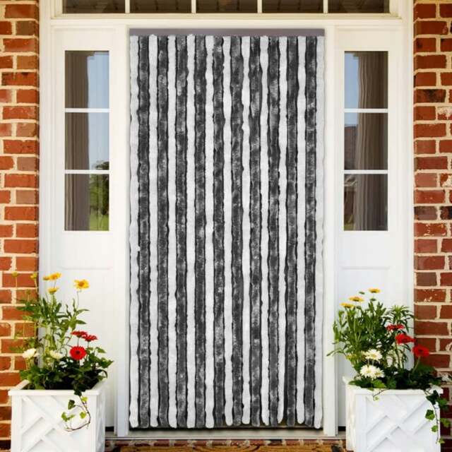 Rackhams Insect Curtain Grey and White 90x220 cm Chenille