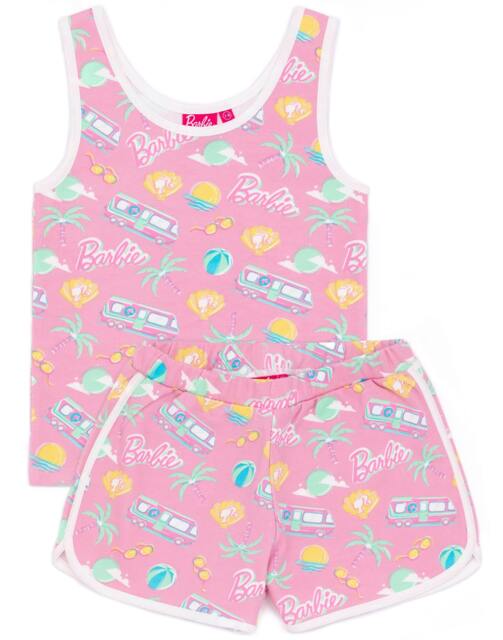 Rackhams Barbie Girls Pink 2 Piece Towelling Co-ord - 9-10 Years - image 1
