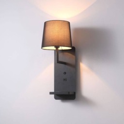 Rackhams 4 Watt Black Reading Wall Light For Bedroom - USB & Wireless Charging - thumbnail 2