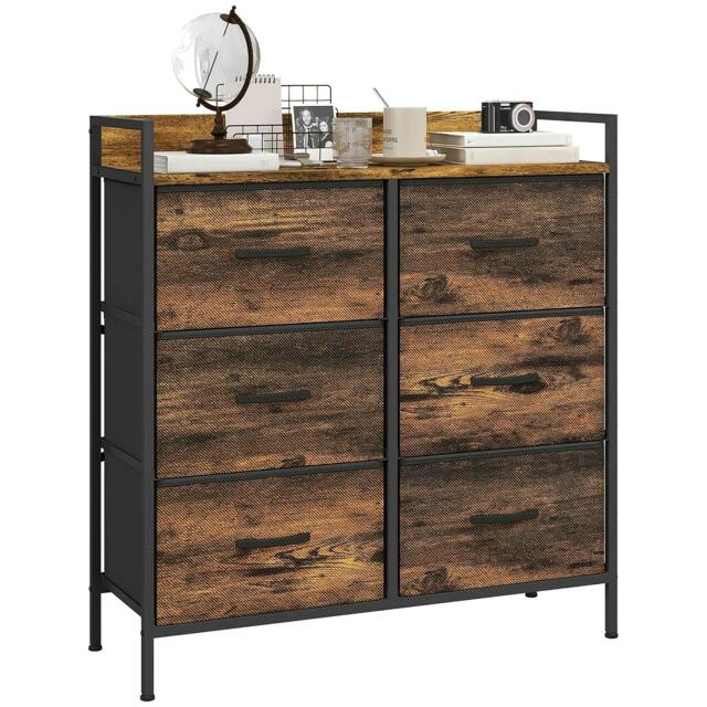 Rackhams Rustic Chest of Six Fabric Drawers - Rustic Brown - image 1