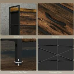 Rackhams Rustic Chest of Six Fabric Drawers - Rustic Brown - thumbnail 6