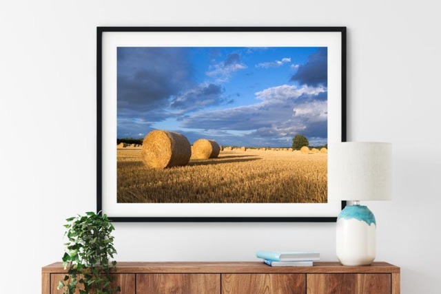 Rackhams Hay Bale Landscape - Framed Print 30 x 20 inch - image 1