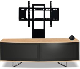 "Rackhams Caru Black Oak Beam-Thru Remote Friendly Super-Contemporary D Shape Design 32""-65"" LED/OLED/LCD TV Cabinet with Mounting Arm" - thumbnail 6