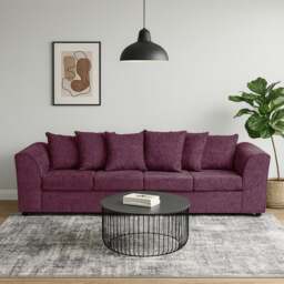 Rackhams Monaco Chenille Fabric 4 Seater Sofa - Purple