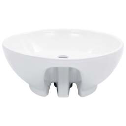 Rackhams Wash Basin with Overflow 46.5x18 cm Ceramic White - thumbnail 3