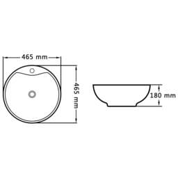 Rackhams Wash Basin with Overflow 46.5x18 cm Ceramic White - thumbnail 6