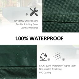 Rackhams Large Garden Set Square Cover Outdoor Furniture Waterproof Resist Fade - Green - Oxford, PVC coating - 230cm x 230cm x 70cm - thumbnail 3