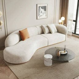 Rackhams Welby Three Seater, Four Seater Curved Sofa, Velevt - Right Hand Facing - Four Seater 340cm - thumbnail 3