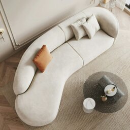 Rackhams Welby Three Seater, Four Seater Curved Sofa, Velevt - Right Hand Facing - Four Seater 340cm - thumbnail 4