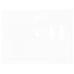 Rackhams Rectangular Ceramic Basin Sink White with Faucet Hole 60x46 cm - thumbnail 5