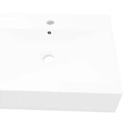 Rackhams Rectangular Ceramic Basin Sink White with Faucet Hole 60x46 cm - thumbnail 3