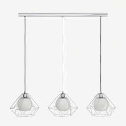 Rackhams Burton 3 Light Polished Chrome Ceiling Pendant Bar - thumbnail 2