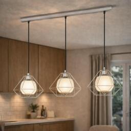 Rackhams Burton 3 Light Polished Chrome Ceiling Pendant Bar - thumbnail 1