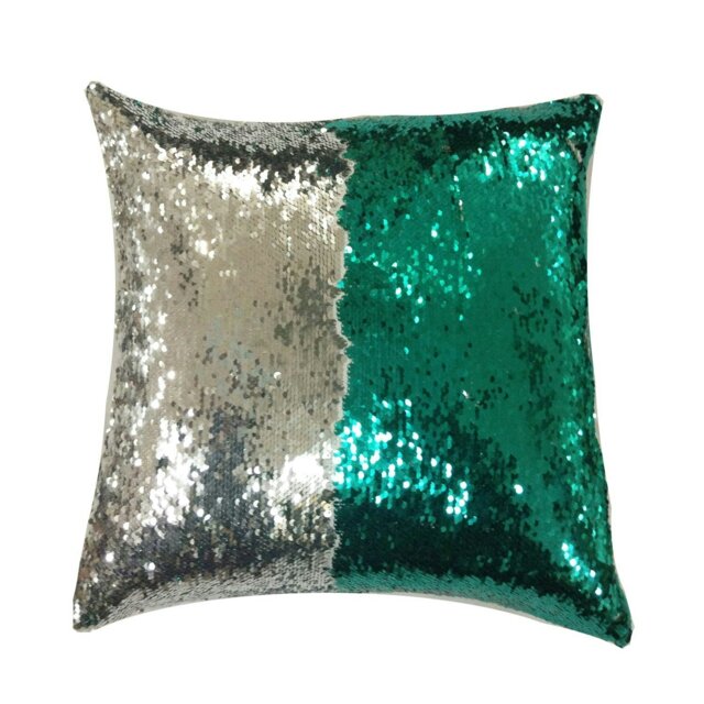 Rackhams Mermaid Sequins Fun Cushion - 43cm x 43cm - Green