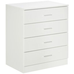 Rackhams Storage Cabinet Vertical Drawer Chest of 4 w/ Metal Rails Anti-Tip - thumbnail 2