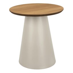 Rackhams Soli Round Coffee Table in Oak/Grey 45x48cm - 1 - Oak/Grey - Brown
