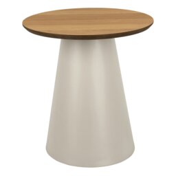 Rackhams Soli Round Coffee Table in Oak/Grey 45x48cm - 1 - Oak/Grey - Brown - thumbnail 2