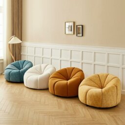 Rackhams Grace Pumpkin Armchair, White Boucle - White - Armchair+Stool - thumbnail 3