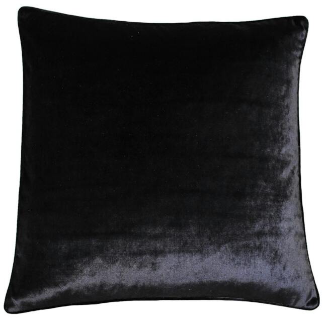 Rackhams Luxe Velvet Cushion Cover - Black - 55 x 55cm - Black - 100% Polyester - image 1