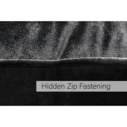 Rackhams Luxe Velvet Cushion Cover - Black - 55 x 55cm - Black - 100% Polyester - thumbnail 3