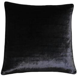 Rackhams Luxe Velvet Cushion Cover - Black - 55 x 55cm - Black - 100% Polyester - thumbnail 1