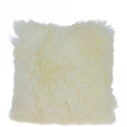 Rackhams Sheepskin Cushion - One Size - Ivory - Sheepskin - thumbnail 1