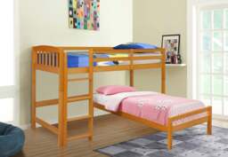 Rackhams 3ft Wooden Combination Bunk Bed In Grey White Or Caramel Bedroom Kids Bedroom - White - thumbnail 4