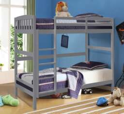 Rackhams 3ft Wooden Combination Bunk Bed In Grey White Or Caramel Bedroom Kids Bedroom - White - thumbnail 2