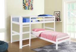 Rackhams 3ft Wooden Combination Bunk Bed In Grey White Or Caramel Bedroom Kids Bedroom - White - thumbnail 6