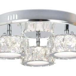 Rackhams Dilan 3 Light Polished Chrome & Crystal LED Flush Ceiling Light - thumbnail 4