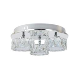 Rackhams Dilan 3 Light Polished Chrome & Crystal LED Flush Ceiling Light - thumbnail 3