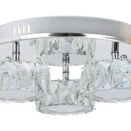 Rackhams Dilan 3 Light Polished Chrome & Crystal LED Flush Ceiling Light - thumbnail 5